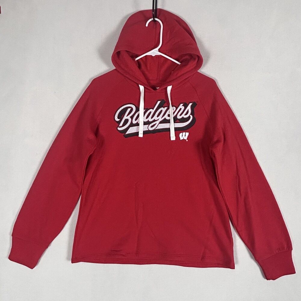 Fanatics Wisconsin Badgers Womens Hoodie Size Medium Red Bucky College Football